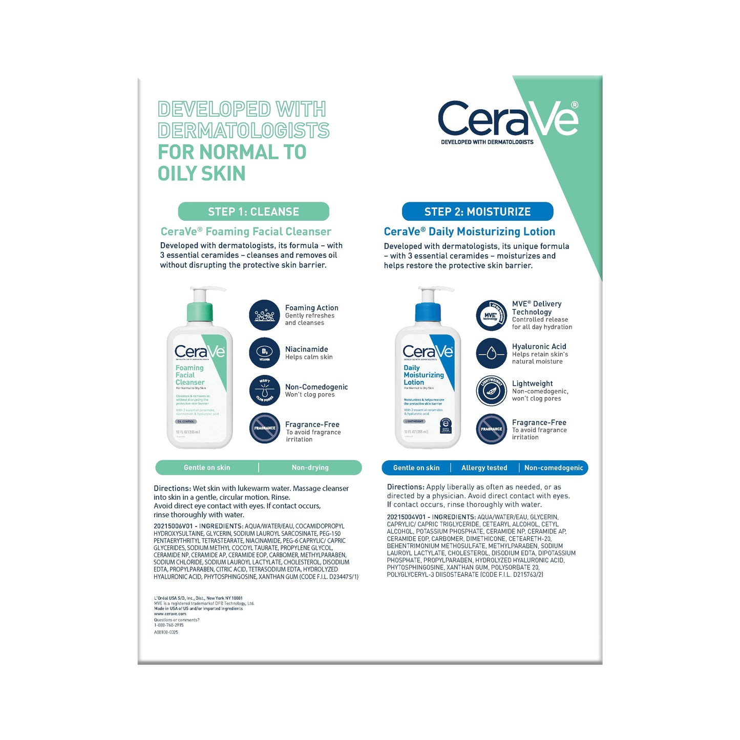 Daily Skincare Essentials Kit for Balanced to Oily Skin, 2 Piece Set