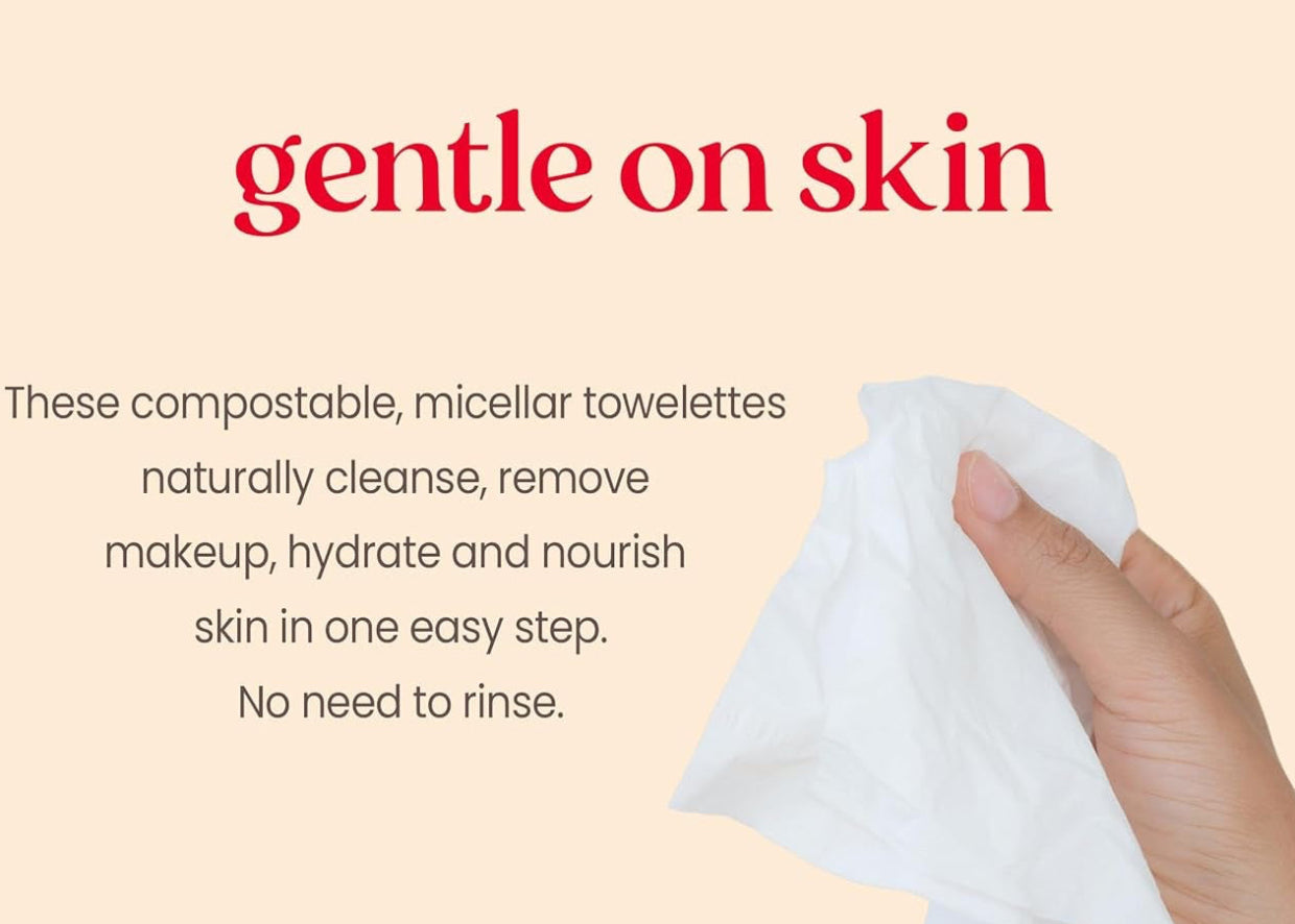 Stocking Stuffers, Rose Water Face Wipes, for All Skin Types, Hydrating Micellar Makeup Remover & Facial Cleansing Towelettes, Skin Care Christmas Gifts, 30 Ct (3-Pack)