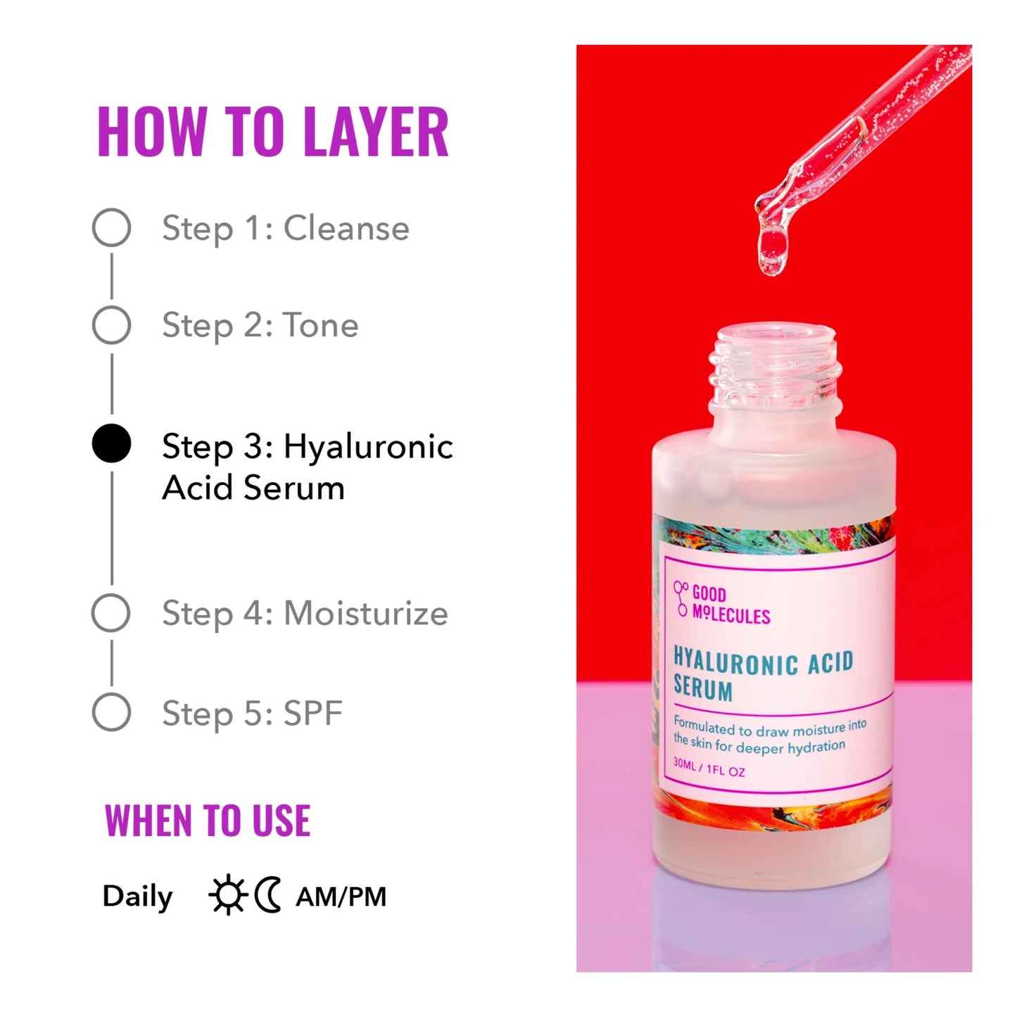 Hyaluronic Acid Face Serum - 1 Fl Oz